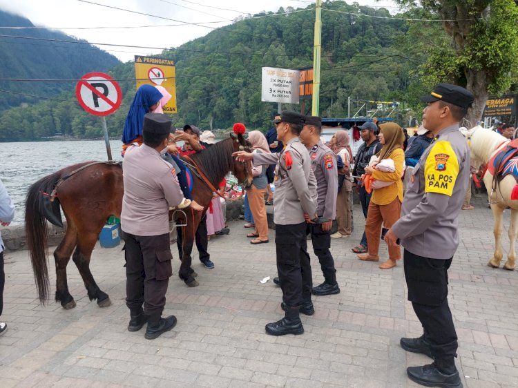 Libur Nataru Polres Magetan Tingkatkan Patroli di Wisata Telaga Sarangan